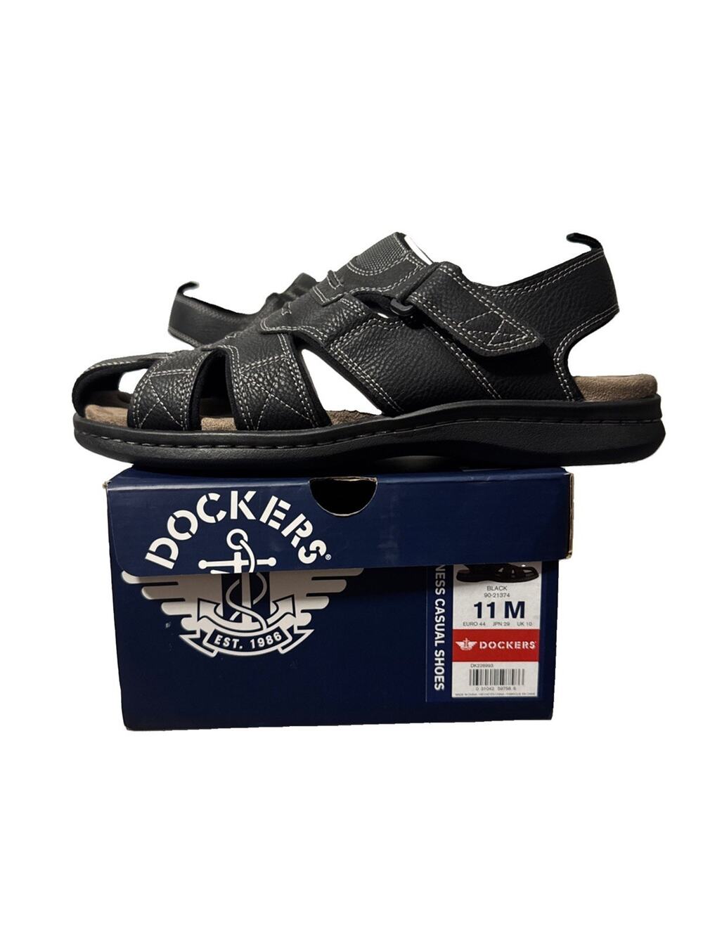Dockers Searose Men's Fisherman Sandals Black Size 11 M Sporty Trail 90-21374